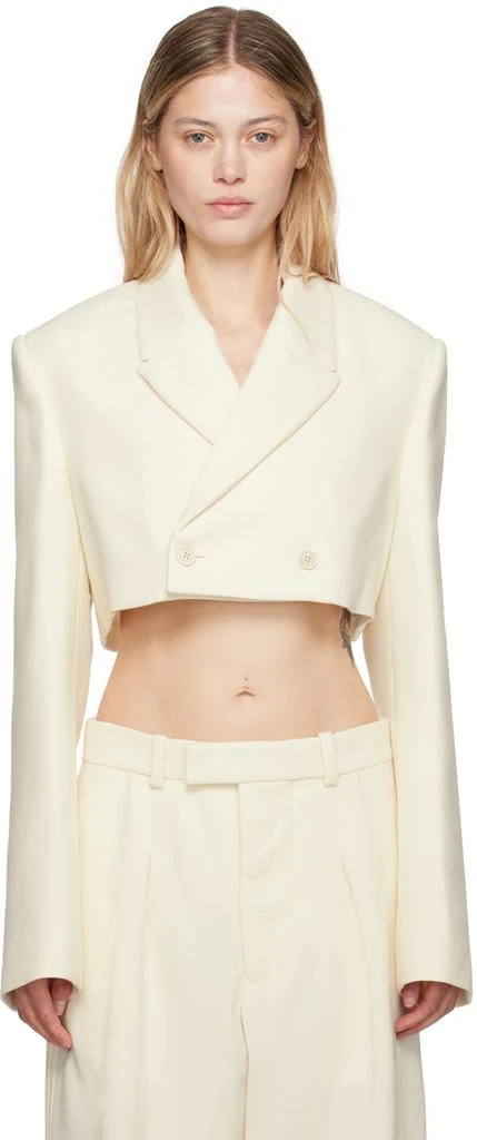 WARDROBE.NYC Off-White Cropped Blazer 1