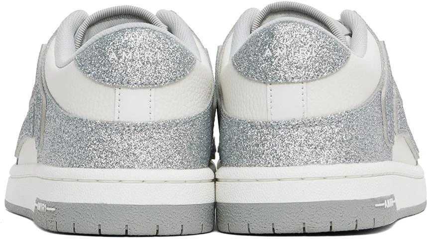 AMIRI White & Silver Shimmer Skel Top Low Sneakers 2