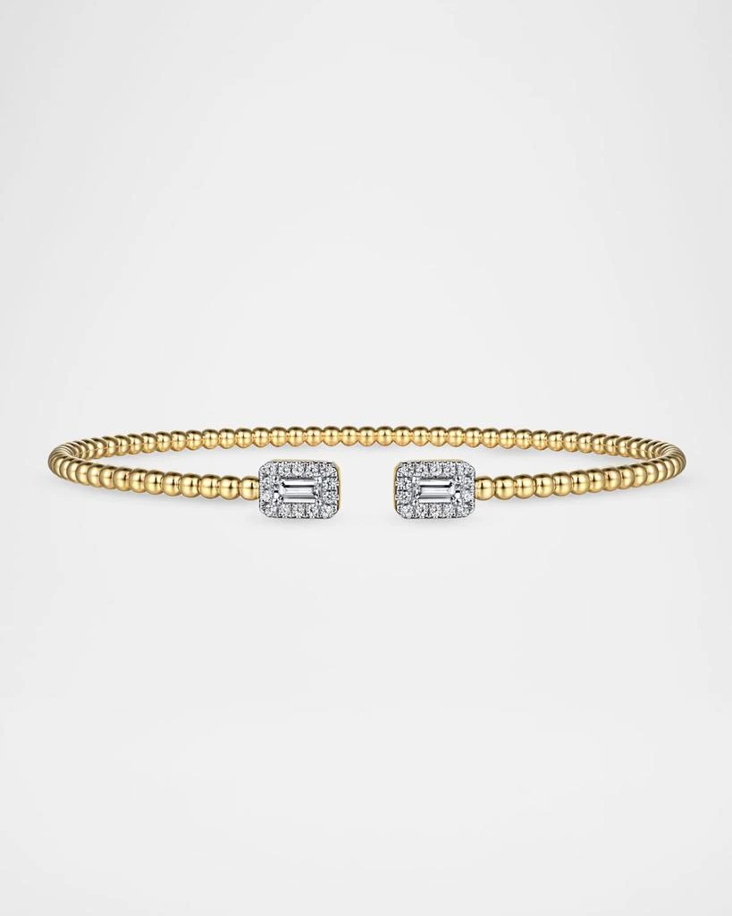 Gabriel
Co 14K Yellow Gold Bujukan Open Cuff Bracelet with Diamond Baguettes