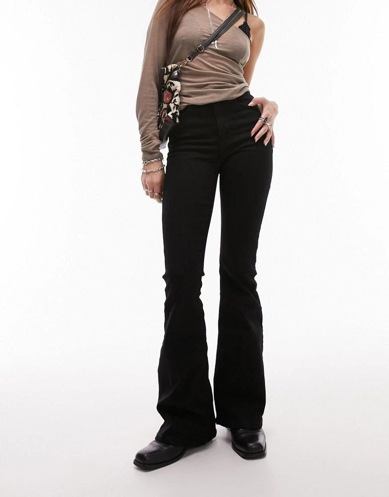Topshop Topshop high rise Jamie flare jeans in black 2