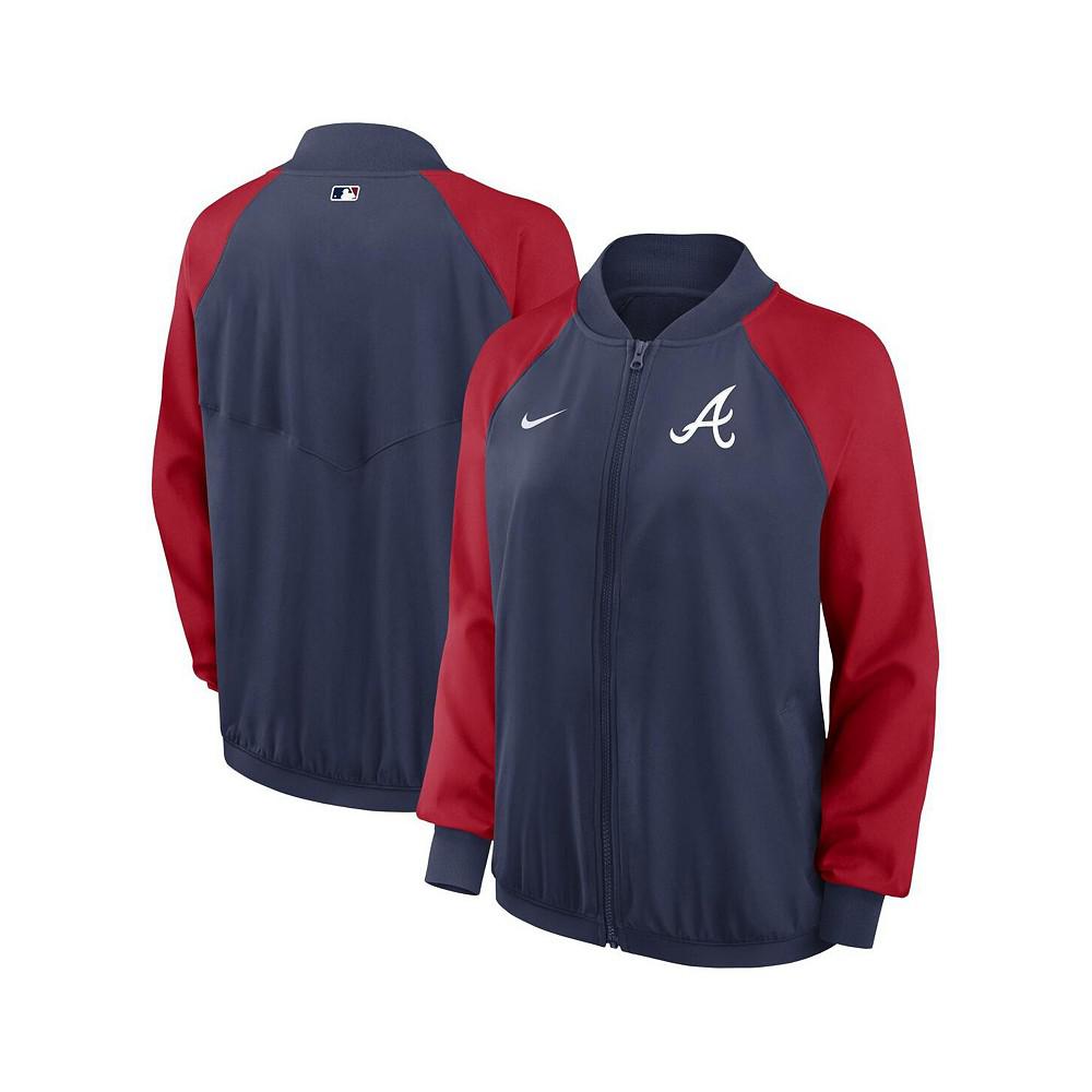 Nike Women's Navy Atlanta Braves Authentic Collection Team Raglan Performance Full-Zip Jacket