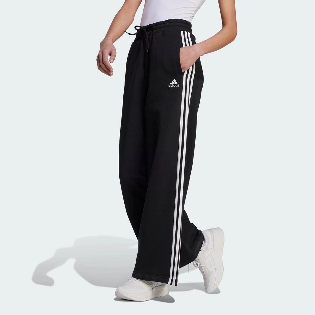 Adidas Women's  Essentials 3-Stripes French Terry Wide Pants 1