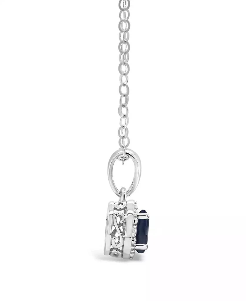 Macy's Sapphire (5/8 ct. t.w.) and Diamond Accent Pendant Necklace in Sterling Silver 3