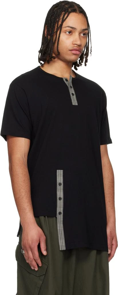 YOHJI YAMAMOTO Black Asymmetrical Henley 2