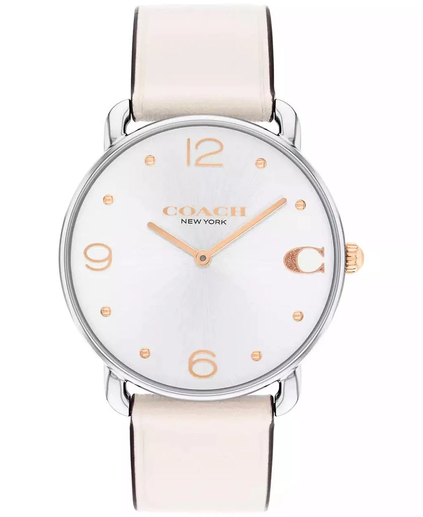 Coach Women's Elliot Chalk White Leather Strap Watch, 36mm 1