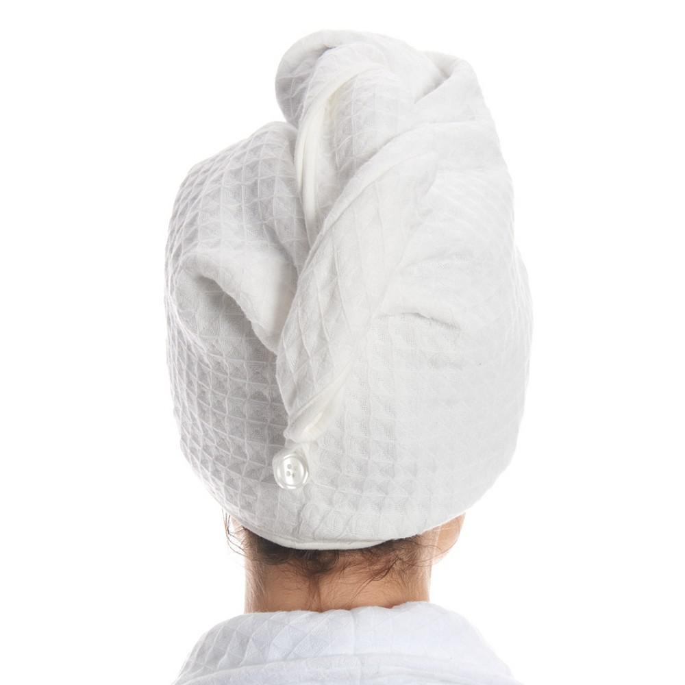 Uchino Waffle Twist 10" x 26" Cotton Hair Towel