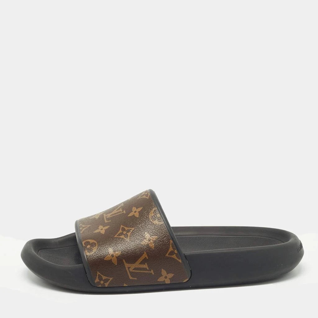 Louis Vuitton Louis Vuitton Brown Monogram Coated Canvas Waterfront Flat Slides Size 42 1
