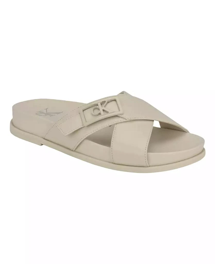 Calvin Klein Women's Eandria Criss-Cross Flat Casual Sandals 1