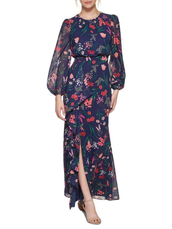 Eliza J Floral Chiffon Maxi Dress 1