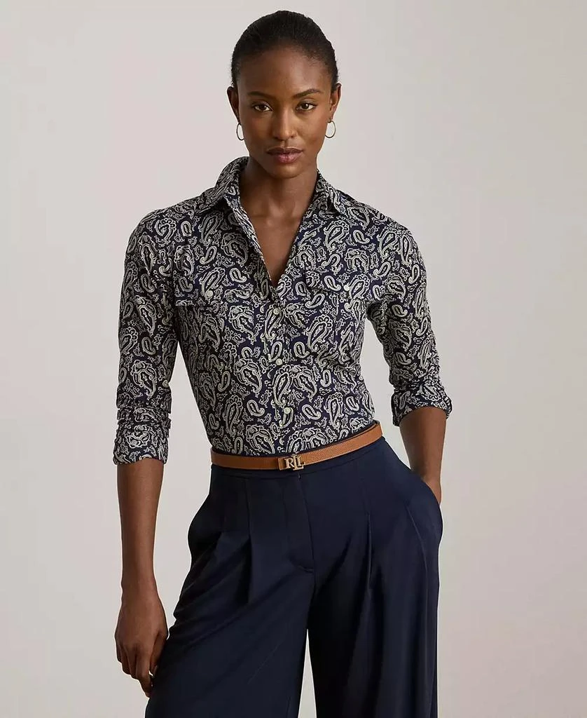 Ralph Lauren Women
s Classic-Fit Paisley Cotton Voile Shirt 1