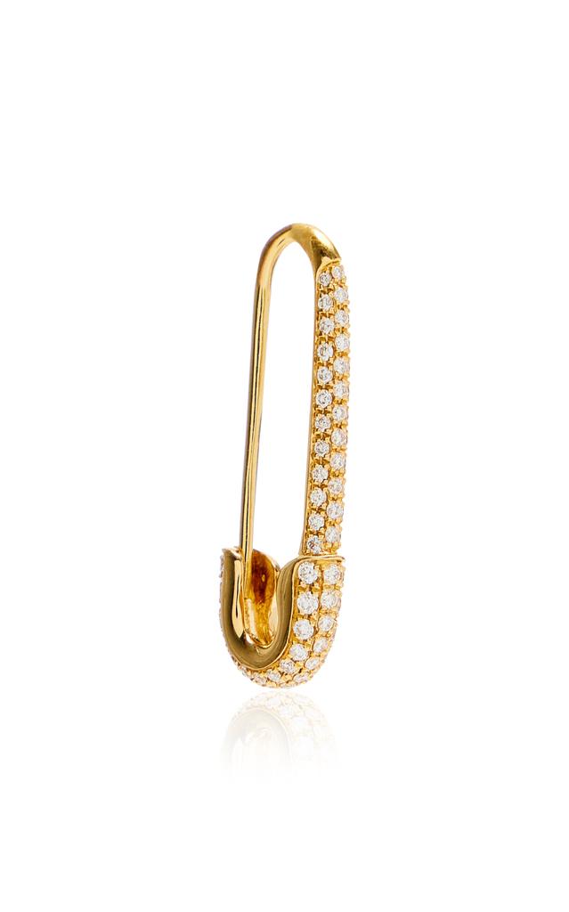 Anita Ko Anita Ko - 18K Yellow Gold Diamond Single Safety Pin Earring - Left Side - Gold - OS - Moda Operandi - Gifts For Her