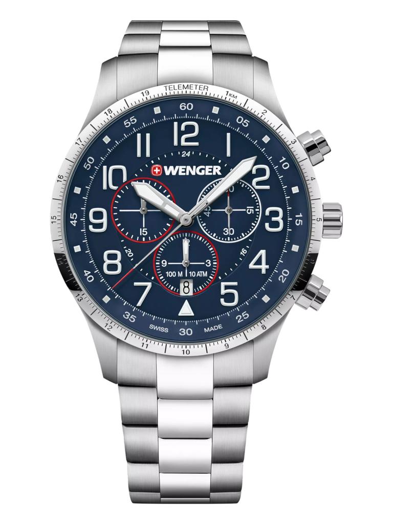 Wenger Swiss Army Men's 01.1543.118 Attitude Chrono Blue Dial Watch 44 mm