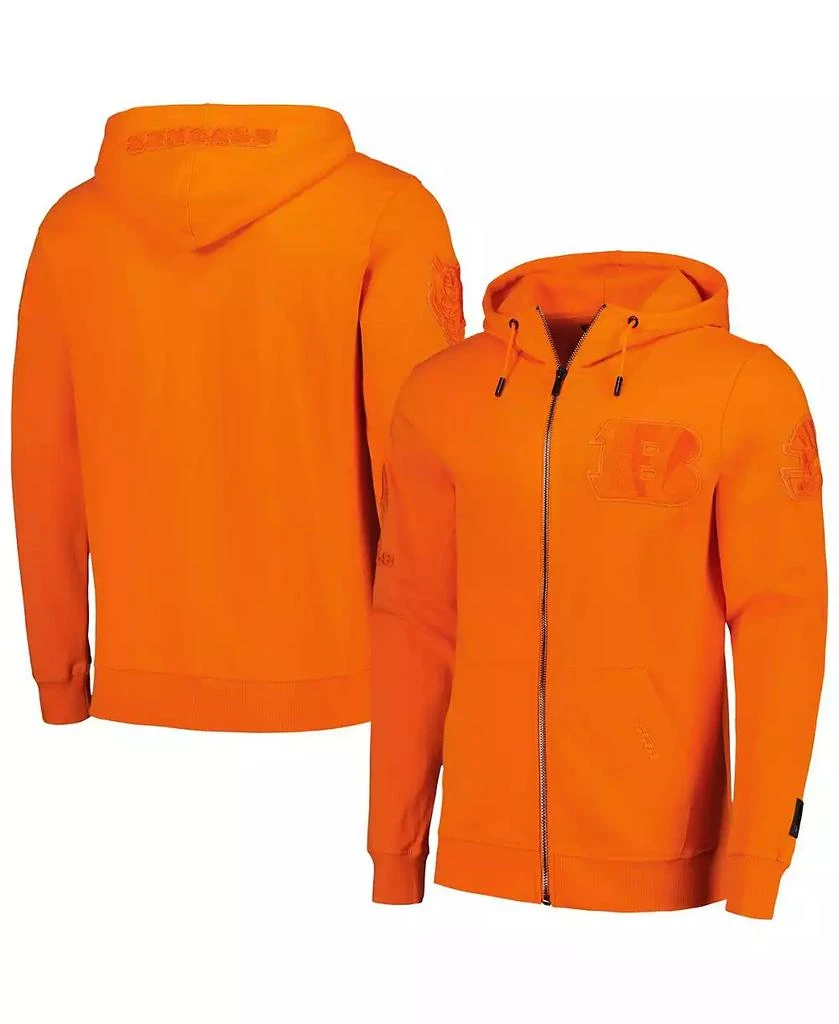 Pro Standard Men's Orange Cincinnati Bengals Triple Tonal Full-Zip Hoodie 1