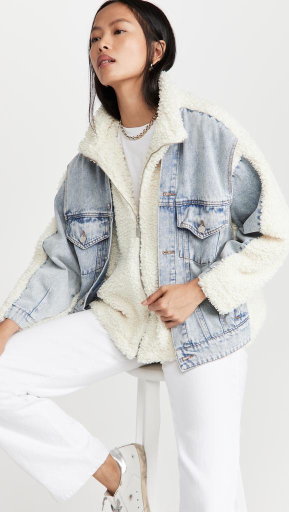 BLANKNYC Bear Hug Denim Sherpa Jacket