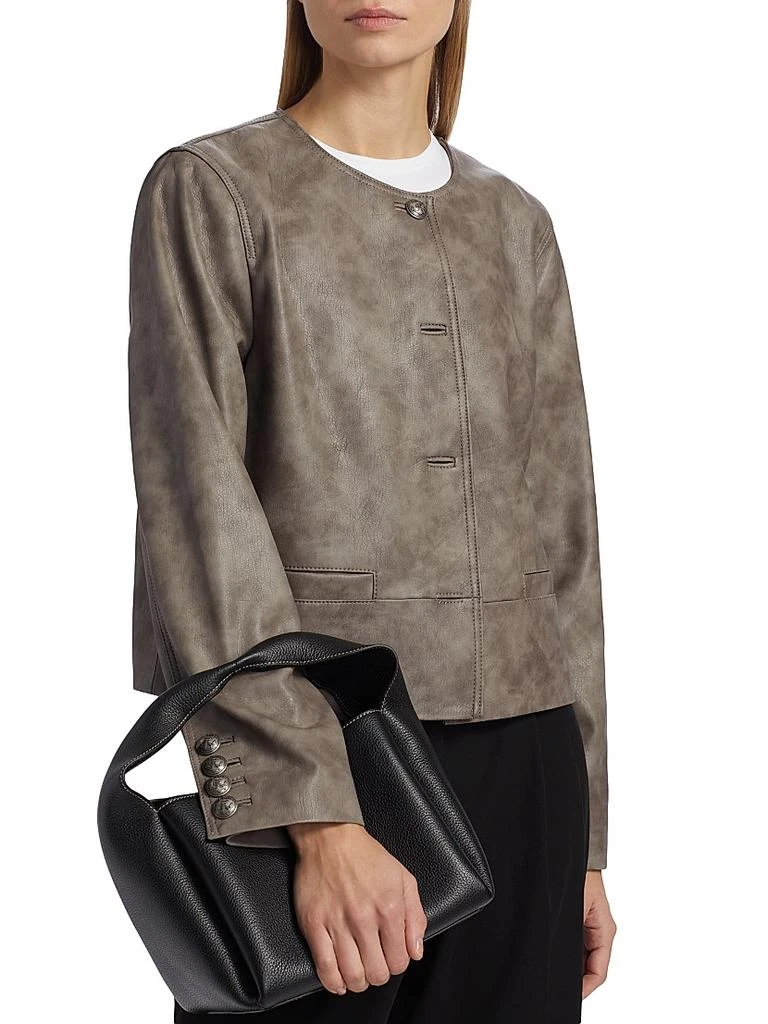 Kobi Halperin Lyles Denim-Printed Faux Leather Jacket 6