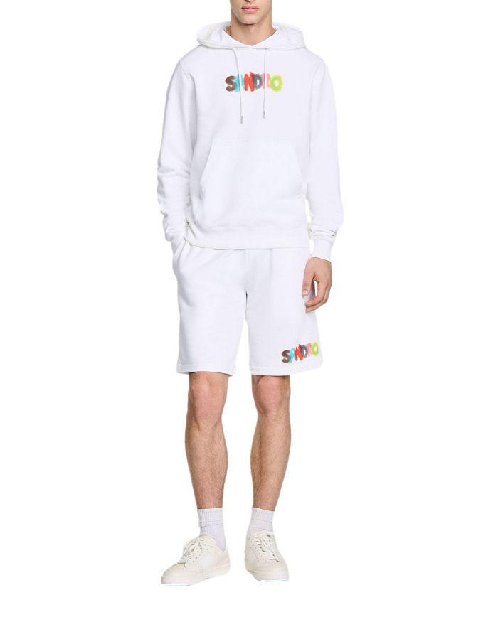 Sandro Arty Watercolor Logo Print Hoodie