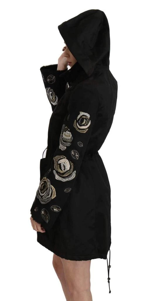 John Richmond John Richmond Floral Sequined Beaded Hooded Jacket Coat 4