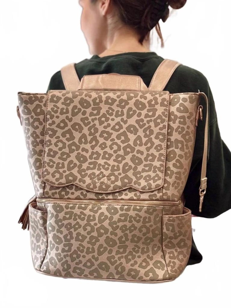 HOLLIS Women
s Cheetah Print Backpacks In Beige 2
