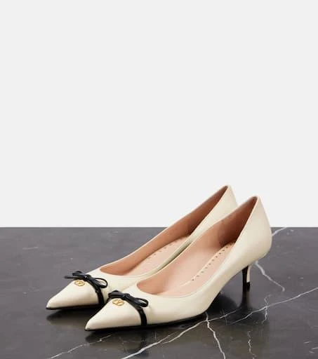 Valentino Bepointy 45 bow-detail leather pumps 4