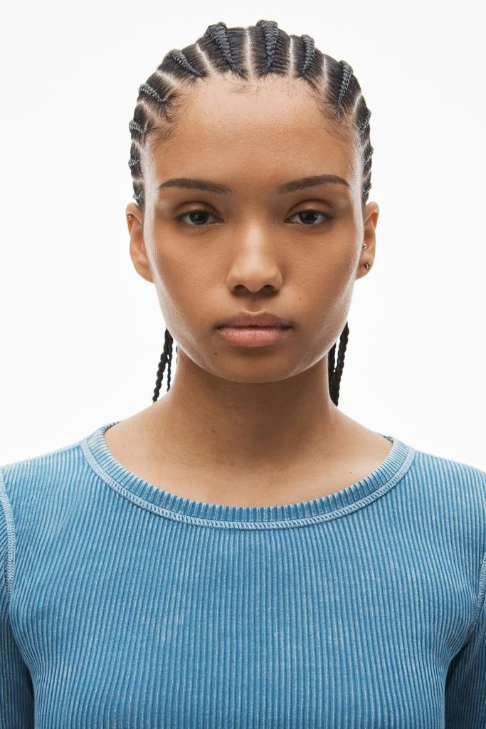 Alexander Wang long sleeve loungewear dress in ribbed cotton 5