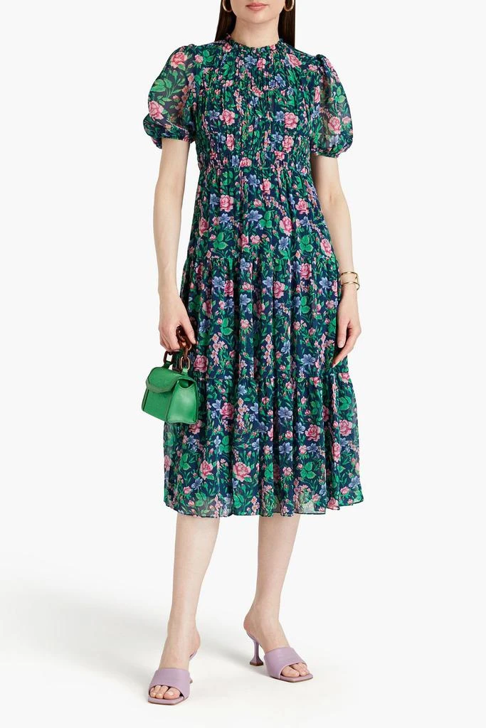 Diane von Furstenberg Blossom gathered floral-print chiffon midi dress 2