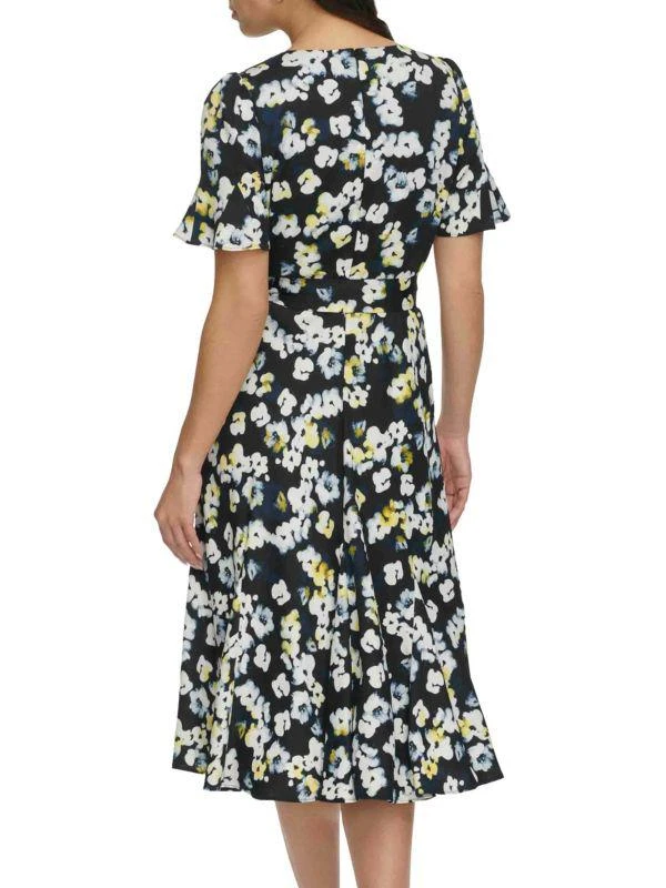 DKNY Floral Waist Tie Midi Dress 2