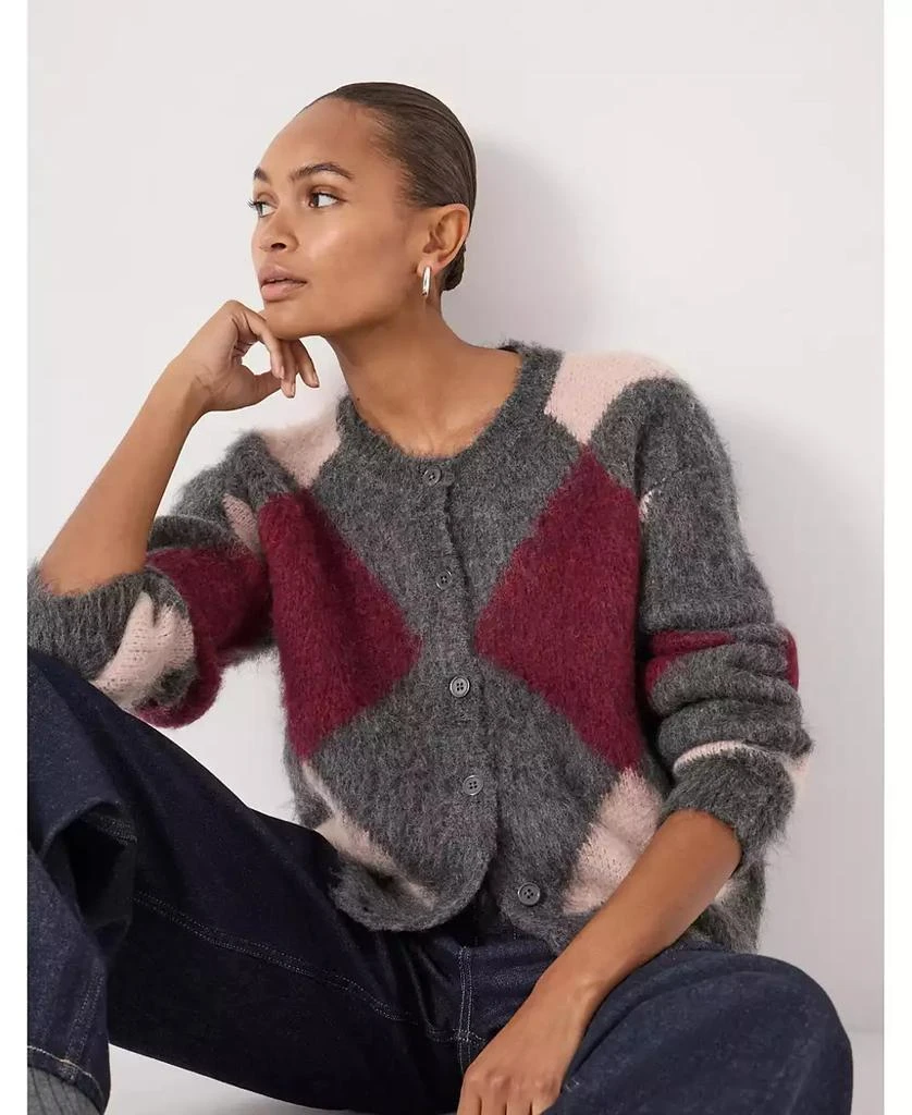Hush Women
s Brushed Argyle Knitted Cardigan 6