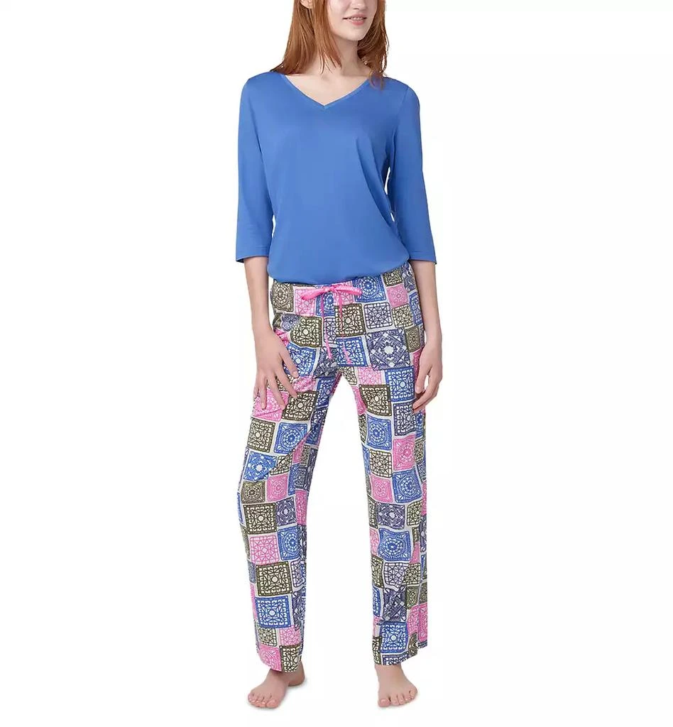 Hue Women's Crochet All Day Printed Pajama Pants 3