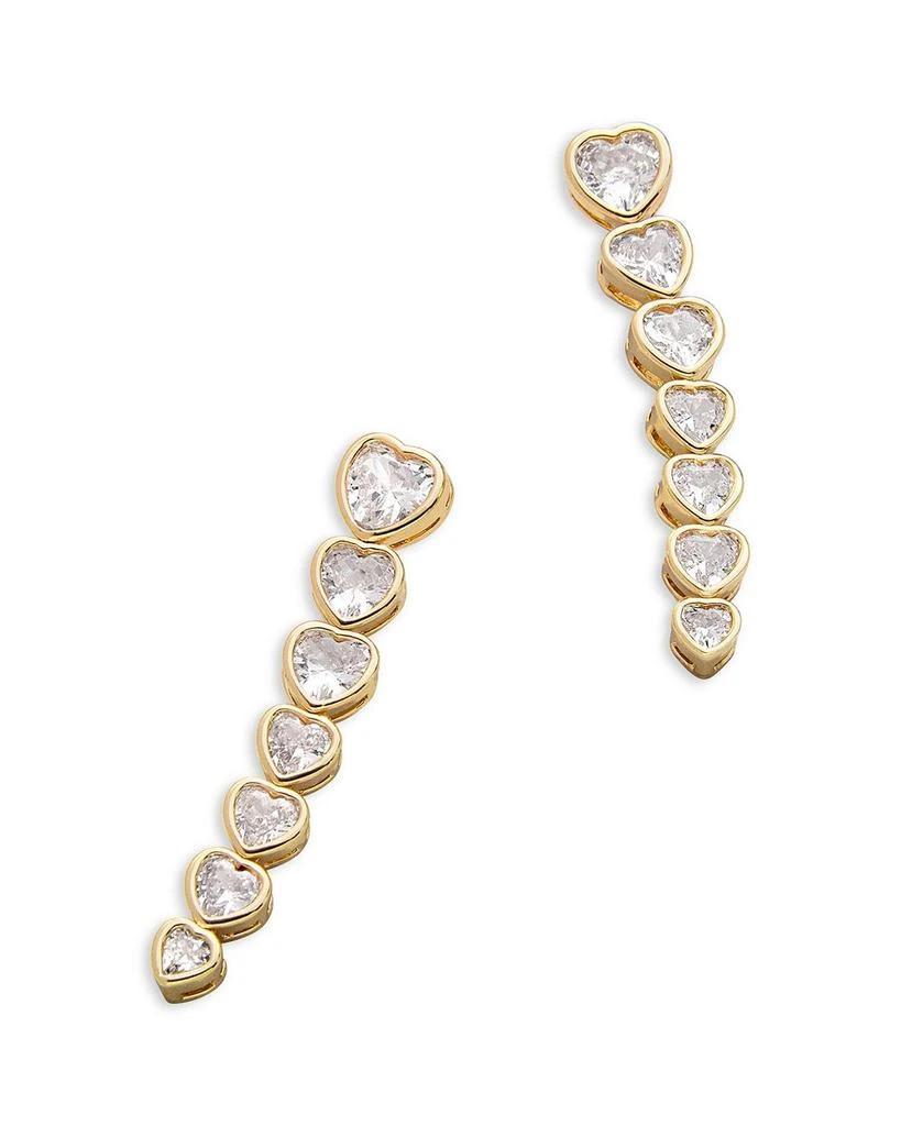 BAUBLEBAR Cubic Zirconia Heart Bezel Drop Earrings 1