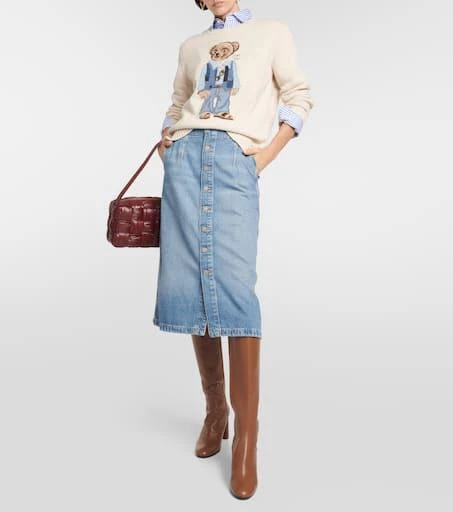 Ralph Lauren A-line denim midi skirt 2