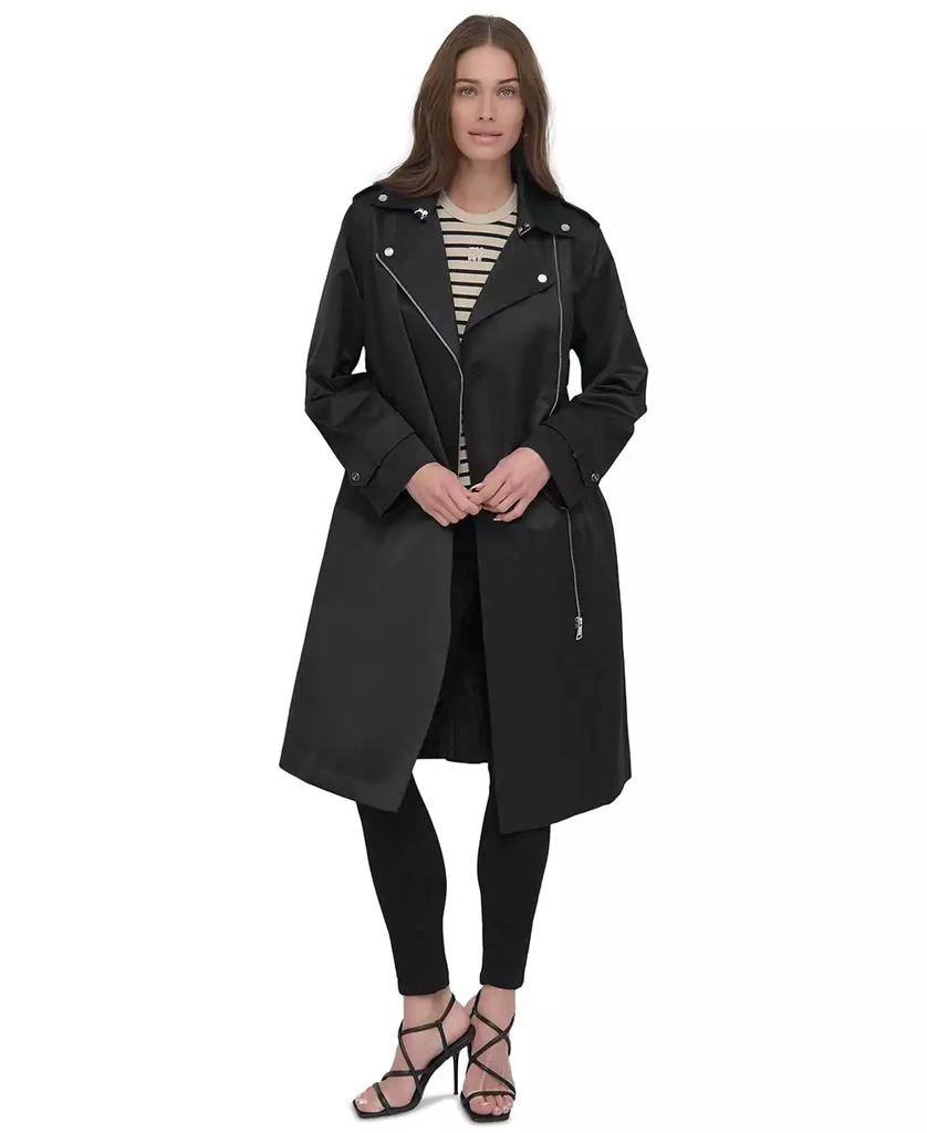 DKNY Women's Belted Asymmetric-Zip Trench Coat 1
