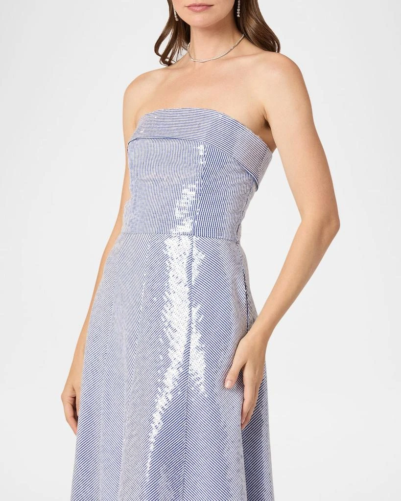 Shoshanna Bennett Strapless Striped Sequin Gown 4