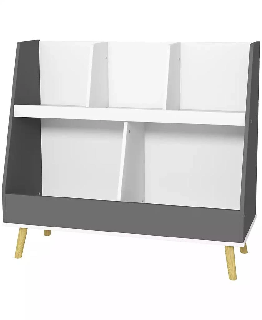 HONGGE 2 Tier Kids Bookcase with Toy Storage Compartments