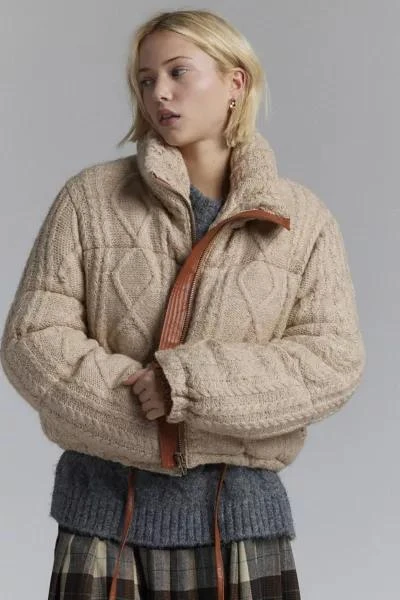 Blank NYC BLANKNYC Short List Cable Knit Sweater Jacket 1
