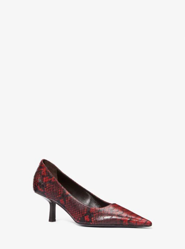 Michael Kors Frankie Python Embossed Leather Pump 1