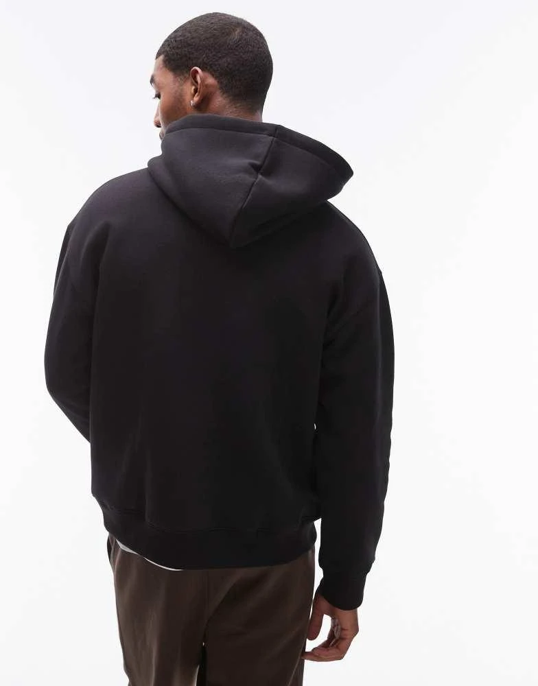 Topman Topman oversized fit hoodie with raffle ticket print in black 4