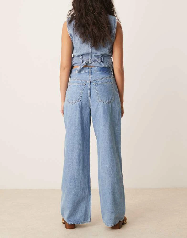 Abercrombie & Fitch Abercrombie & Fitch curve love high rise wide leg jeans in medium wash 2