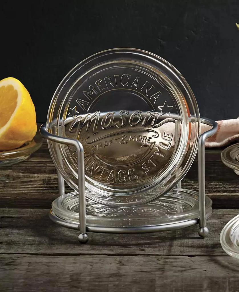 MASON CRAFT 
MORE 7 Piece Glass Coaster Set with Holder 3