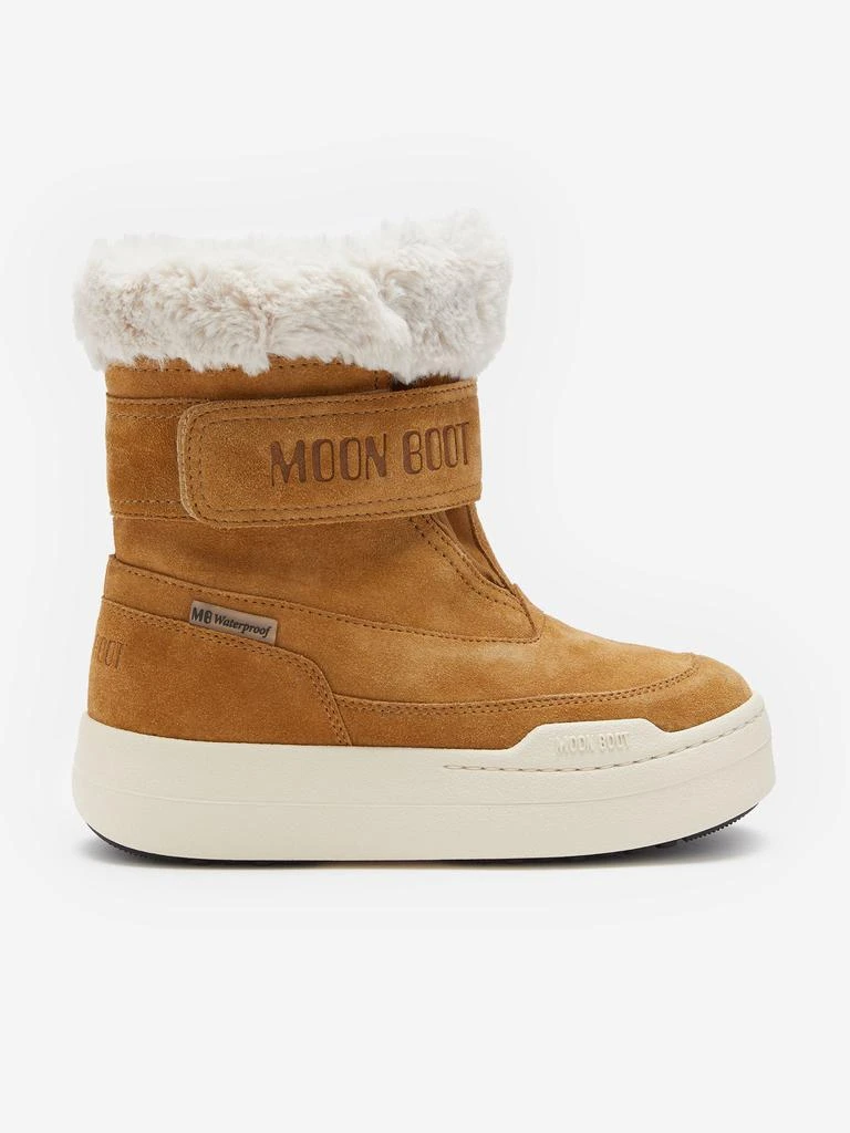 Moon Boot Moon Boot Kids JR Strap Suede Boots in Brown