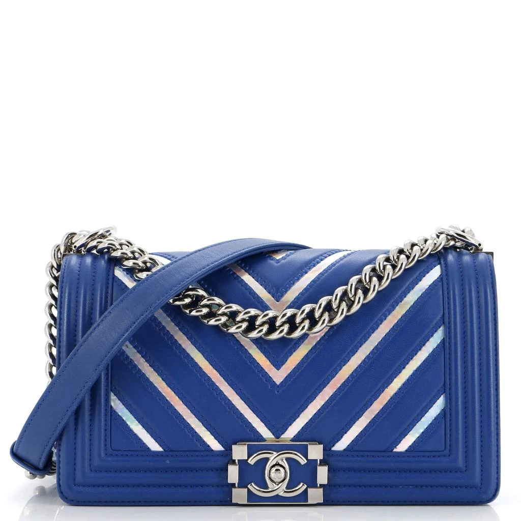 Chanel Boy Flap Bag Chevron Lambskin with Holographic PVC Old Medium 1