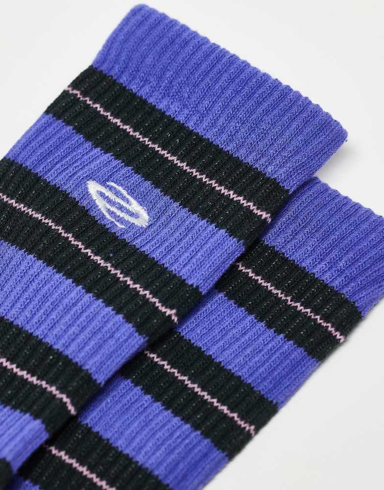 Weekday Weekday sports socks in purple stripe