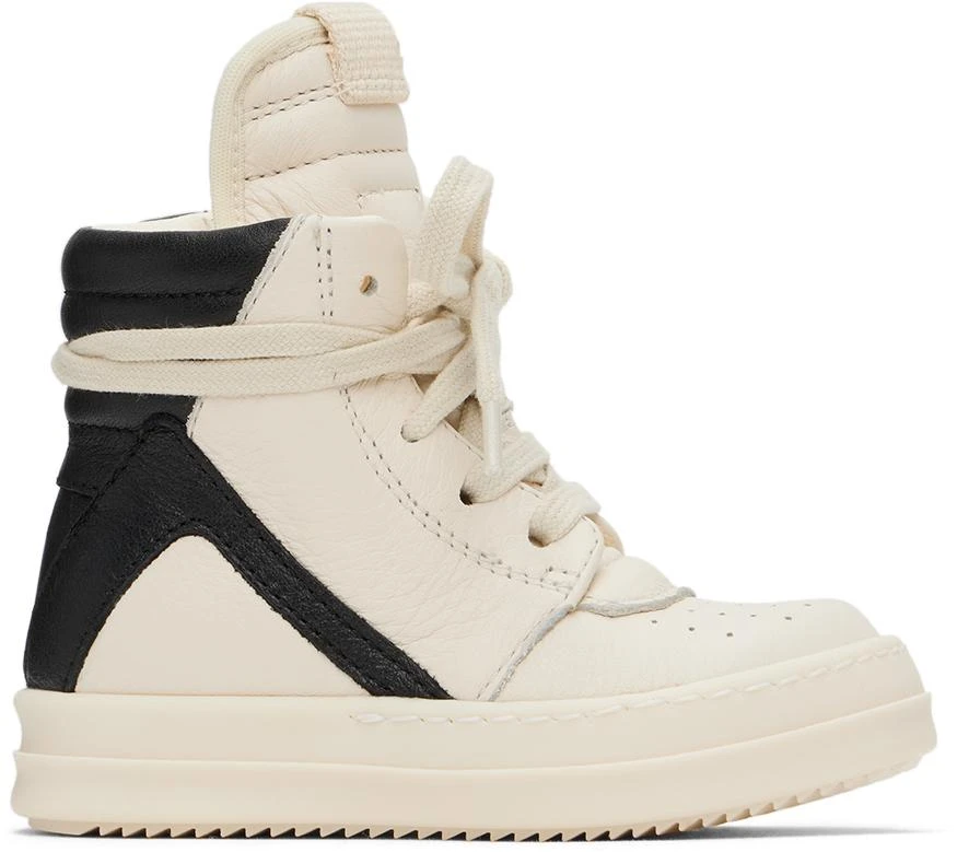 Rick Owens Baby Off-White & Black Geobasket Sneakers 1