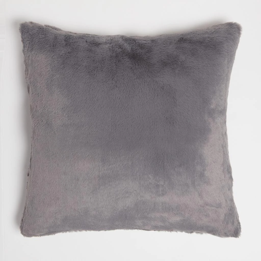 in homeware Recycled Polyester Faux Fur Cushion - Dark Grey 1