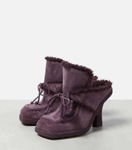 Burberry Shearling-lined suede mules 5