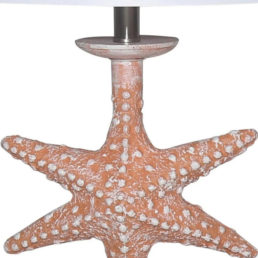 Homezia Set of Two Orange Coastal Starfish Table Lamps 2