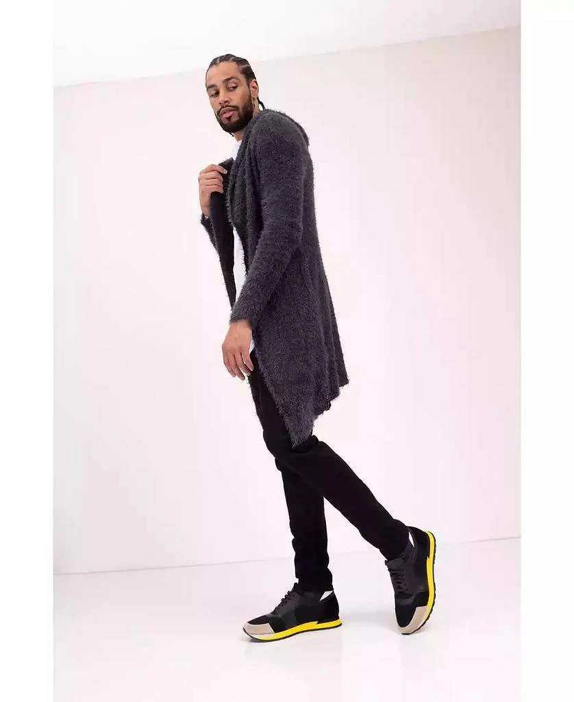 RON TOMSON Men's Modern Fuzzy Long Cardigan Sweater 3