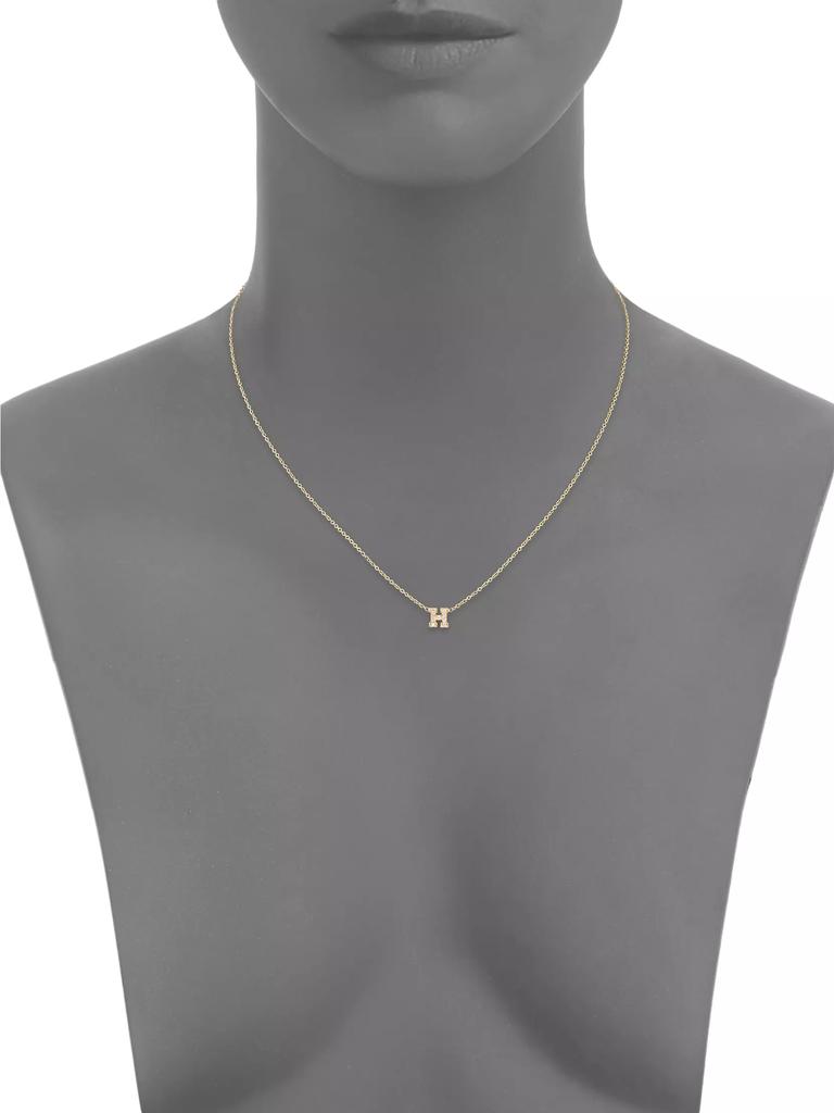 Zoë Chicco Pavé Diamond & 14K Yellow Gold Initial Pendant Necklace