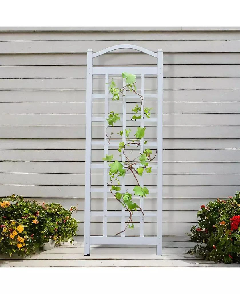 Dura-Trel Inc Dura-Trel Cambridge 28 x 75 Inch PVC Vinyl Outdoor Garden Patio Trellis, White 5