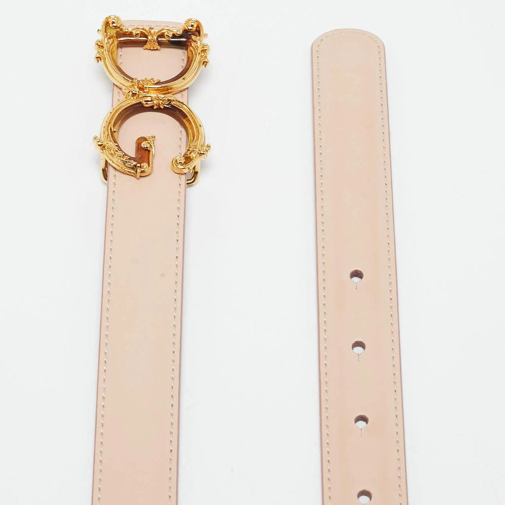 Dolce & Gabbana Pink Leather DG Baroque Logo Reversible Belt  display picture 1