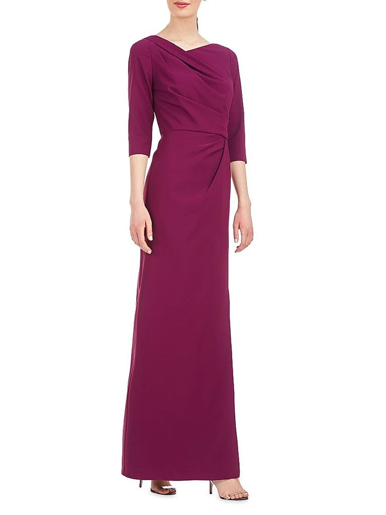 Kay Unger Margerite Pleated Column Gown 3